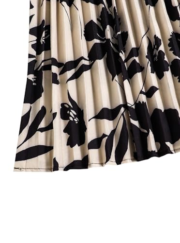 Girl's Floral Dress Summer Sleeveless Vintage Pleated Tank Dresses with Belt4