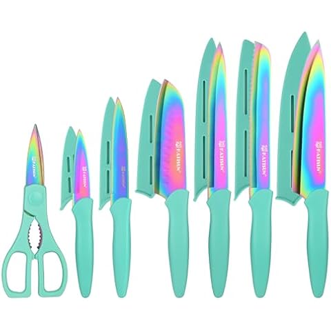 KATISUN 13-Piece Rainbow Knife Set Cover