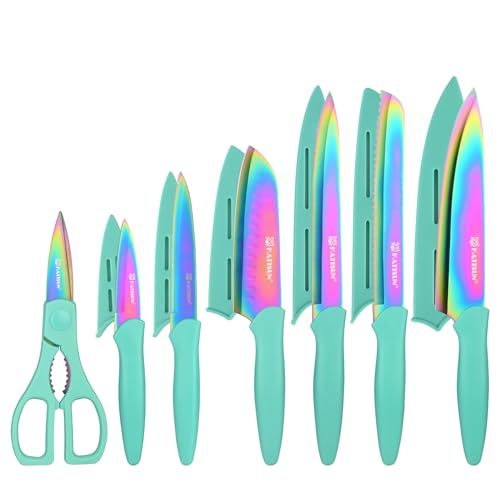 13-Piece Stainless Steel Kitchen Knife Set w/ Blade Guards & Scissors (2 Colors)