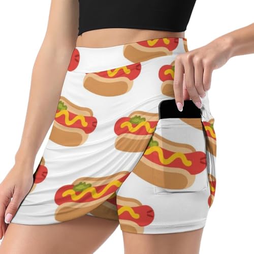 Women Ladies Wrap Skort Bodycon Modesty Shorts Mid Waist Skater Skirt2