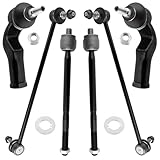 WEDOAUTO 6Pc Front Stabilizer Bar End Link Sway Bar Links + Inner Outer Tie Rod Ends Fit For Volvo C30 2008-2013, C70 2006-2013, S40 2004-2011, V50 2005-2011 Replace# K80880 ES800860 ES800861 EV800458