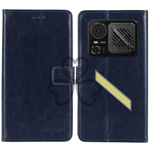 TienJueShi Dark Blue Book Stand Retro Flip Leather Protector Phone Wallet Gel Cover Etui TPU Silicone Case For HOTWAV Hyper 8 Ul