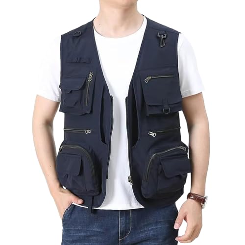 Gilet en maille homme avec 14 poches idéal pour la pêche et la randonnée