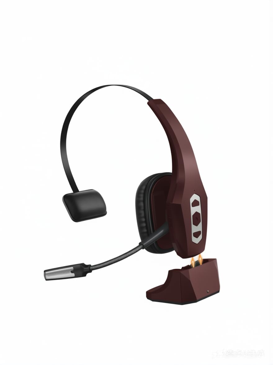 OTYHVV Trucker Bluetooth Headset with Charging Base, Wireless Hands-Free Headset with Noise Canceling Mic & Mute Button, 56Hrs Working Time PC Headsets for Cell Phones, Computer, Truck Driver — view 10