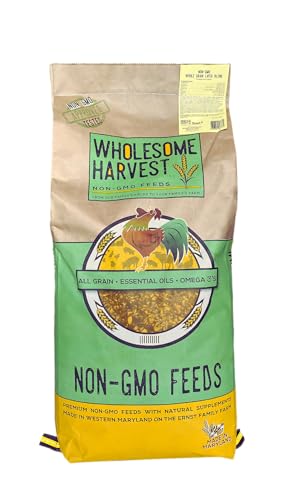 Wholesome Harvest All Flock Feed, High Nutrition Layer Feed for Flocks, Non-GMO Duck, Turkey, Geese and Chicken Feed, Whole Grain 40 lbs Pack