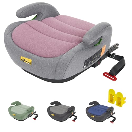 Jovikids Alzabimbo Auto ISOFIX,Rialzo per Bambini 125-150 cm ECE R129, Seggiolino Auto Gruppo 2-3 (15-36 kg) da 6 a 12 Anni, Leggero e Facile da Pulire - Rosa