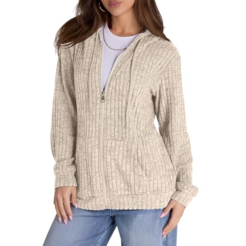 Image of Witsmile Zip Up Hoodie Women Oversized Sweatshirt Long Sleeve 2026 Fall Outfit Lightweight Jackets Workout Clothes