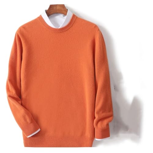 Men's Ready to Wear Cashmere Sweater Winter O Neck Pullover Loose Knit Casual Long Sleeve Crew Neck Top4