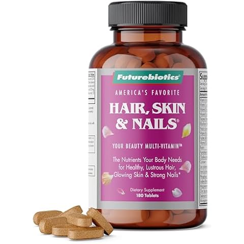 Futurebiotics Hair, Skin & Nails Beauty MultiVitamin with Biotin, Hair Vitamins and Skin Vitamins That Promote Healthy Hair and Nail, 180 Tablets Cover