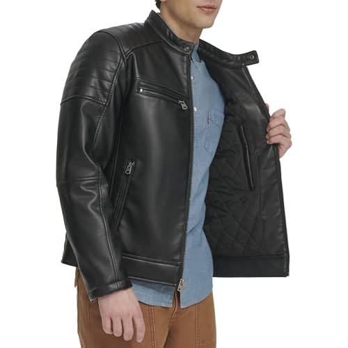 Image of Levi's Men's Full Zip Faux Leather Racer Jacket
