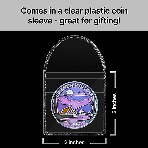 Image of The Achieve Mint 11 Months Sober Token | Eleven Month Sober Chip | Non-AA Gift, Non-Religious Medallions for Men and Women Celebrating Sobriety