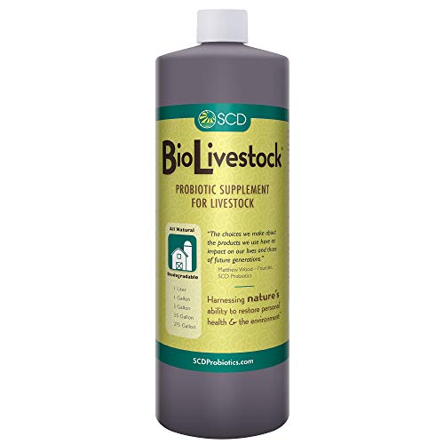 SCD Bio Livestock - Probiotic Feed and Water Additive - Probiotics for Cows, Pigs, Horses, Chickens, Ducks, Rabbits (1 Liter)