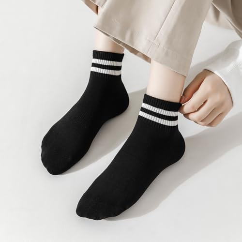 Womens Ankle Socks Cotton Striped Sock Low Cut Socks Retro Vintage Athletic Running Sock3