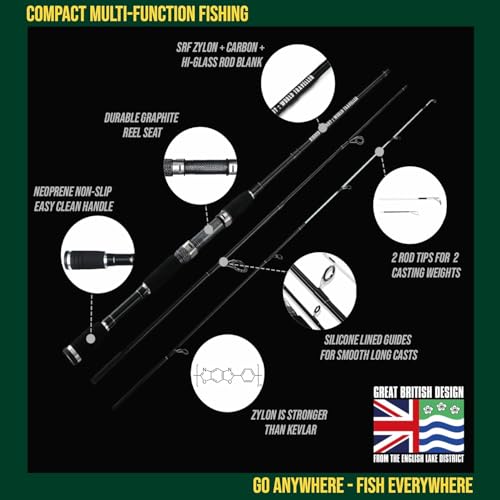 Rigged and Ready Smuggler 6 Baitcast Travel Fishing Rod + Case with 3 Tips - image 4