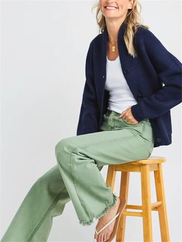 Women Y2k American Flag Pattern Sweater Solid Color Fourth of July Cardigan Patriotic Knic USA Button Front Top3