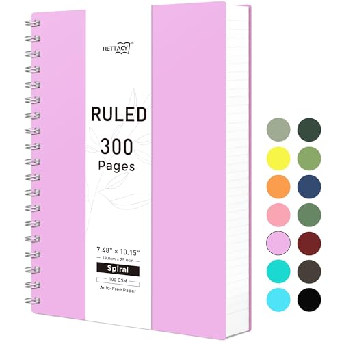 Cahier ligné à spirale pour fournitures scolaires et grand carnet de notes de travail