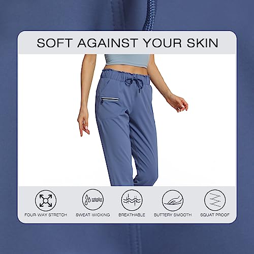 Image of Haowind Joggers for Women with Pockets Elastic Waist Workout Sport Gym Pants Comfy Lounge Yoga Running Pants