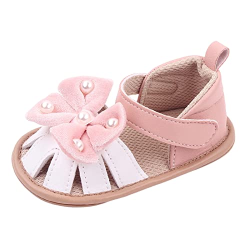 Boys Beach Sandals Summer Children Infant Toddler Girls Sandals Flat Bottom Lightweight Breathable Hook Loop Bow Sandals