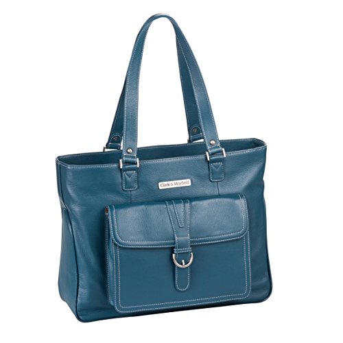 🛒 Crazy Deals Clark & Mayfield Stafford Pro Leather Laptop Tote 17.3 (Deep Teal)