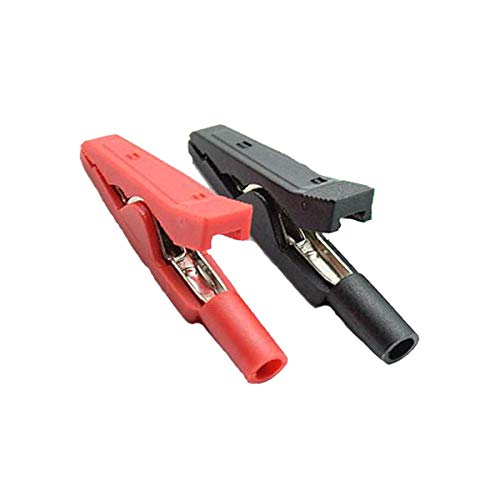 Image of 10Pcs 2mm Insulated Mini Test Alligator Clip With 2mm Female Banana Jack Red Black Insulated Safety Multimeter Test Leads Alligator Clips Plug Connectors