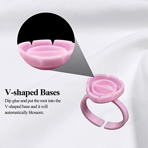 Fenshine TR 100 Pcs Lash Glue Holder Glue Ring Cups Lash Extension Volume Lashes Quick Blossom Cups thumb #4