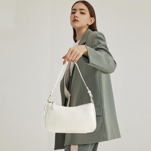 Image of Shoulder Bags for Women Leather Hobo Sling Tote Handbag Retro Clutch Purse with 2 Removable Straps and Zipper Closure