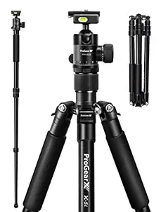 Camera Tripod-Tripod Stand with 360 Ball Head Monopod, DSLR Tripod Sturdy and Stable for Work, Aluminum Tripod Load up to 17.63lbs and Lightweight for Travel, 62'' Travel Tripod Compatible with DSLR