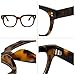 SOJOS Oversized Square Anti Blue Light Blocking Glasses for Women Thick Computer Eyeglasses Double Metal Studs SJ5053 with Tortoise Frame/Anti-Blue Light Lens