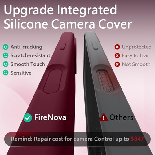 Image of FireNova Magnetic for iPhone 17 Case, Compatible with MagSafe, [Integrated Silicone Camera Control Button] [Camera Protection] Anti-Scratch Microfiber Lining Phone Case, 6.3 inch, Plum