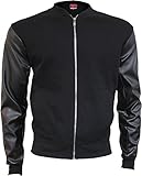  Spiral - Urban Fashion Bomber Jacket with Pu Leather Sleeves (Giacca Uomo Tg. XL
