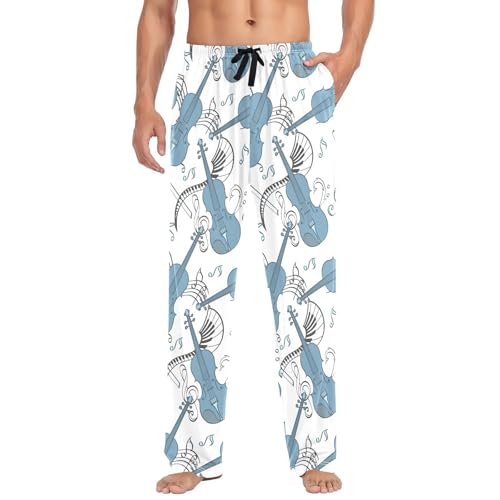 susiyo Violin Men's Pajama Pants Cotton Pajama Bottoms Sleepwear PJ Pants Lounge Pants with Pocket Drawstring