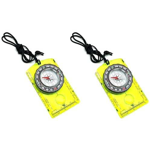2 PCS Brújulas de Supervivencia Multifuncionales para Senderismo con Lupa y Regla miniatura 1
