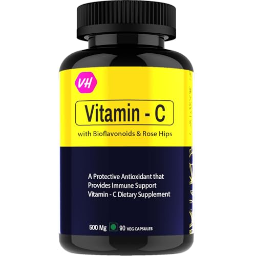 Image of Vitamin C Capsules for Immunity & Antioxidant Support by VitaminHaat (Vitamin C with Bioflavonoids-90 Caps)
