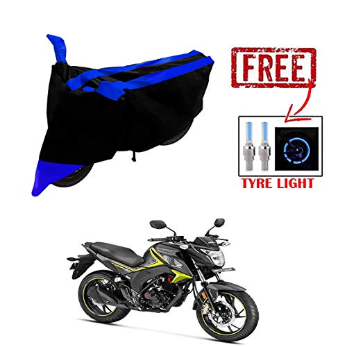Image of Kandid Blue & Black Two Wheeler Cover with Tyre Light for Honda Cb Hornet 160R