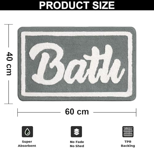 Image of Luxe Home Super Soft Canada Bath Bath Mat Non-Slip Machine Washable Bathroom Mat for Home, Bedroom and Living Room (40x60 cm) - Pack of 1