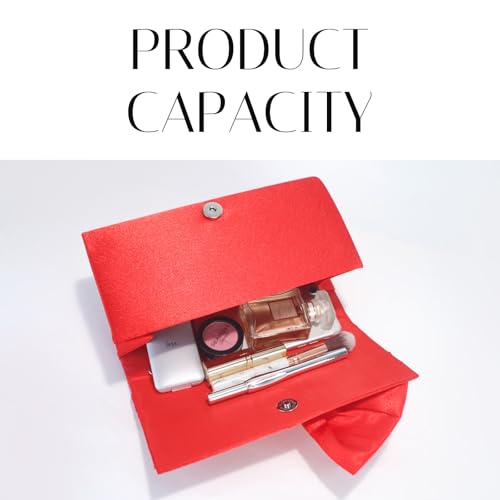 Image of Satin Evening Bag Bow Flap Clutch Purse for Women,Elegant Clutch Handbag for Formal /Party /Prom /Wedding