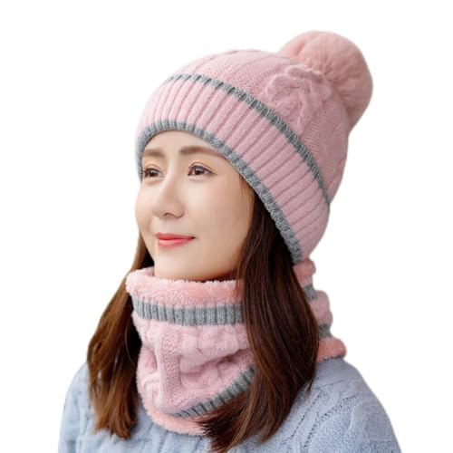 Bonnet tricoté pour femme avec doublure en velours chaud - Chapeau d'hiver sauvage