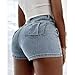 Women's High Waisted Asymmetrical Wrap Denim Skort - Sexy Bodycon Mini Skirt for Trendy Summer Fashion (Light Blue,Large)