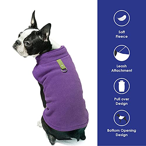 Image of Gooby Fleece Vest Dog Sweater, Lavender, Medium