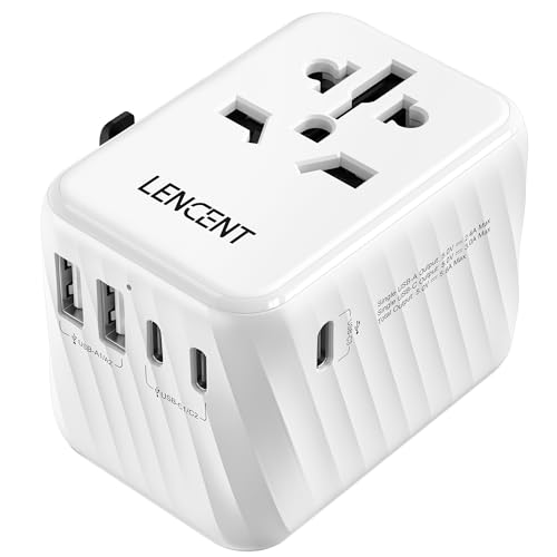 LENCENT Adaptador Enchufe Universal para Viaje, Cargador Internac...