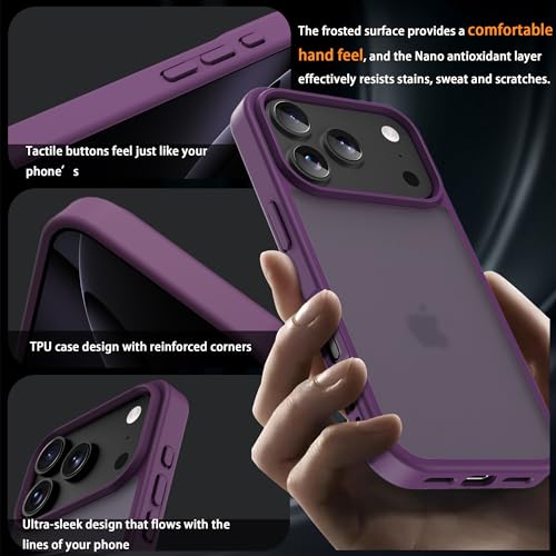 Image of iPhone 18 pro max /17 pro max Case,Translucent Matte(deep Purple)