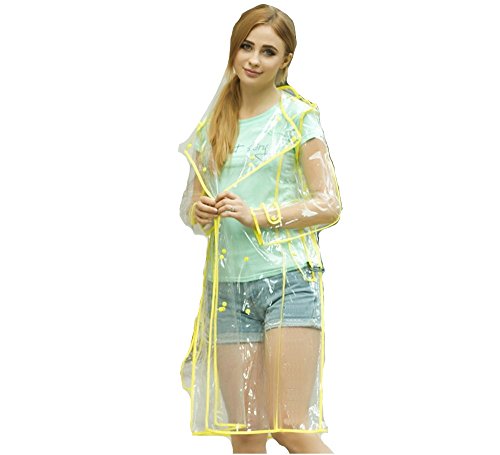 Mengsha's Transparent Fashionable EVA Vinyl Women's Waterproof Raincoat Runway Style with Belt