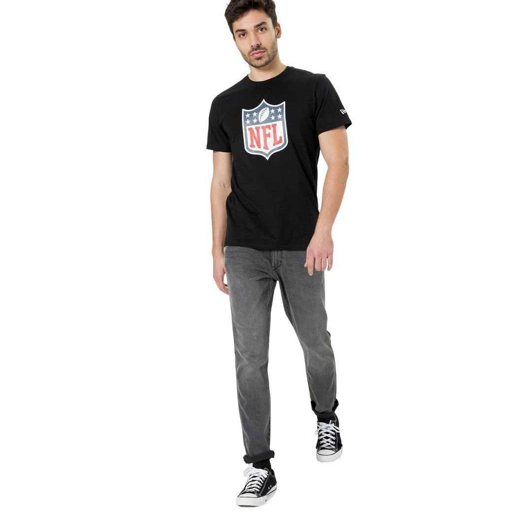 New Era Men's Team Logo NFL Logo Short Sleeve T-Shirt, Black, Large, T-shirt-nfl-black-#9996 - Image 2