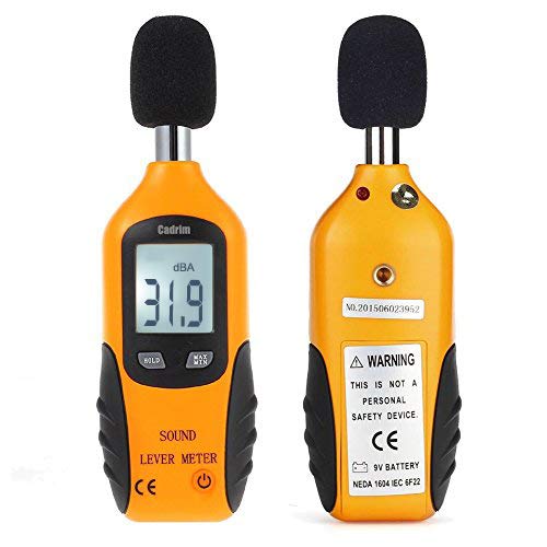 Cadrim Digital Schallpegelmessgerät, Tragbare Schallpegelmesser 30dB bis130dB Dezibel Messgerät mit LCD-Display für Fabriken und Straßen Verwendet Werden