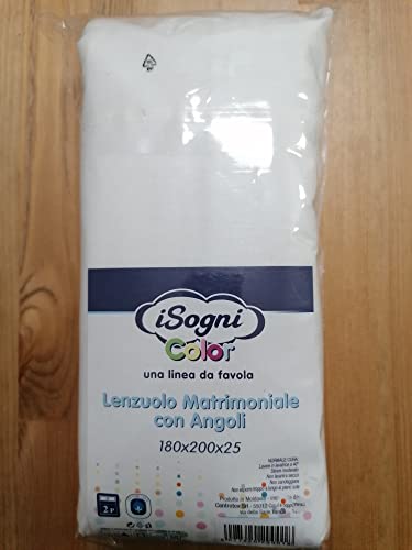 I pay a little Fitted sheet for double bed in plain color Size: 180X200+25 100% Cotton in (White), French - Image 2