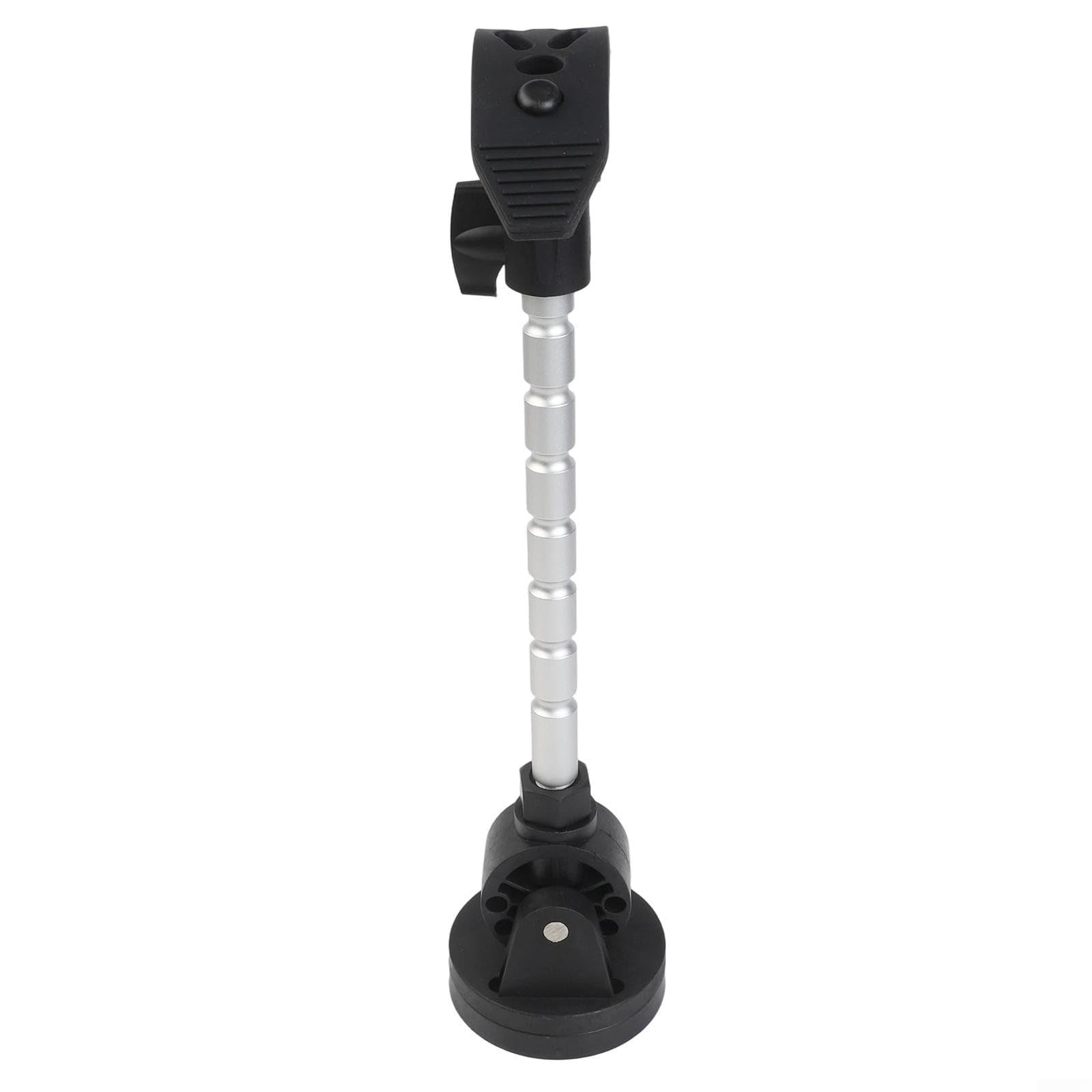 Trolling-Motor für Stabilisator-Halterung für Minn Kota MKA-60, verstellbare 90-Grad-Schwenkstütze für Bogenmotoren, Marine-Grade Aluminium mit Verriegelungsband, Schwarz / Silber