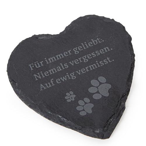 Logbuch-Verlag kleines Herz Gedenkstein Andenken an verstorbenen Hund Katze Haustier Grabstein für Tiere 12 x 12 cm Schieferplatte grau Logbuch-Verlag kleines Herz Gedenkstein Andenken an verstorbenen Hund Katze Haustier Grabstein für Tiere 12 x 12 cm Schieferplatte grau