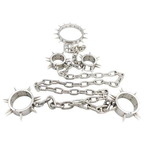 Menottes en métal fétichistes et collier de manchette SM pour femme
