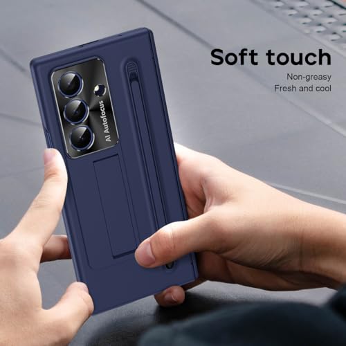 Coque Samsung Z Fold 7 pour éviter les rayures d'écran avec support béquille bleu - 4