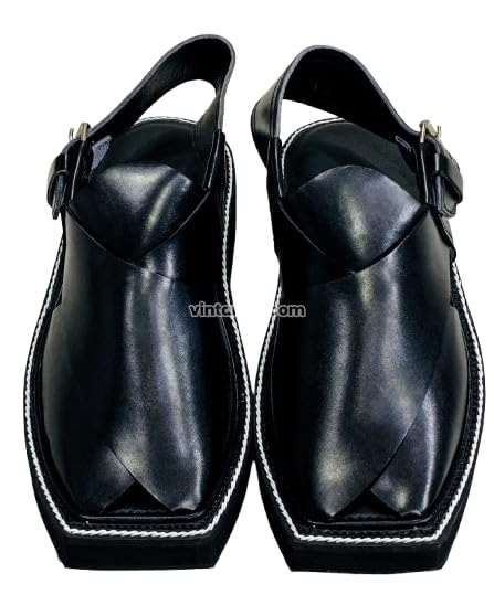 Peshawari Hand Made Leather Black Men's Sandal, Traditional Gents Leather Sandals, Formal Shoes, Comfortable and Stylish Footwear